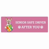カーサイン 高齢者マーク SENIOR SAFE DRIVER コーニッシュレックス ステッカー シール 長方形 20x6.7cm 肉球 日本製 車