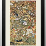 日本製 上野節学 無数の鳥 昆虫 花 A3 サイズ ポスター アート おしゃれ 絵画 インテリア 北欧 イラスト マット紙 艶消し アートパネル 額 フレーム デザイン 壁掛け ギフト 新築祝い ディスプレイ  速達 送料無料