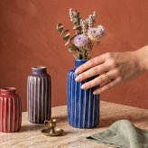 陶器の花瓶 削ぎ ロング S・M・L フラワーベース セン トーツウ｜レッド ブルー パープル｜ おしゃれ かわいい｜北欧 カフェ風 インテリア 一輪挿し 花びん 花器｜ギフト プレゼント 新生活 母の日【TOTU】