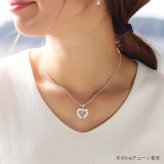 ハワイアンジュエリー ネックレス シルバー ネックレス 10月の誕生石 合成ローズサファイア オープンハート マイレリーフ プルメリア シンプル シルバー925 ギフトラッピング可能セット チェーン 長さ選べる プレゼント ハロウィン 【品番：CG-SP53801-10G】