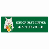 カーサイン 高齢者マーク SENIOR SAFE DRIVER ターキッシュアンゴラ ステッカー シール 長方形 20x6.7cm 肉球 日本製 車