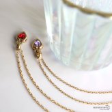 ステンレス 誕生石ネックレス ハート ゴールド 12タイプ 小豆チェーン レディース ペンダント カラーストーン アクセサリー 一粒 ぷっくり 華奢 上品 大人可愛い きれいめ フェミニン 胸元 重ね付け 金属アレルギー対応