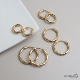 ステンレス 定番 フープピアス 不規則 カット シンプルピアス ゴールド 幅2.5mm 5サイズ プチプラ メタル 小さめ 細身 幾何学模様 セカンド キラキラ 両耳2点 レディース 女性 イヤリング 金属アレルギー対応