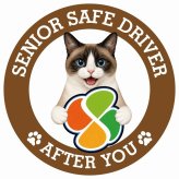 カーサイン 高齢者マーク SENIOR SAFE DRIVER スノーシュー ステッカー シール 直径13cm 肉球 日本製 車