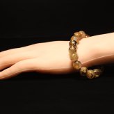 天然石ブレスレット【力強く華やかに】12mm 太陽放射ルチルクォーツ 艶感 一点物【GHB198】浄化発送 京海堂
