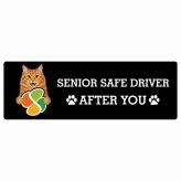カーサイン 高齢者マーク SENIOR SAFE DRIVER アメリカンボブテイル ステッカー シール 長方形 20x6.7cm 肉球 日本製 車