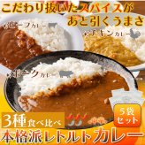 本格派 レトルトカレー 詰め合わせ 食べ比べセット 3種 計5食分 カレー レトルト 温めるだけ 惣菜 ご飯のお供 おかず ポスト投函便