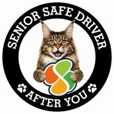 カーサイン 高齢者マーク SENIOR SAFE DRIVER メインクーン ステッカー シール 直径13cm 肉球 日本製 車