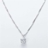 ダイヤモンド ネックレス 一粒 K18 ホワイトゴールド 0.1ct スクリューチェーン ペンダント 18金 ダイヤ 華奢 シンプル レディース アクセサリー 誕生石 ギフト