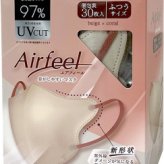 エアフィール立体マスク　30枚入 A/ﾍﾞｰｼﾞｭ×ｺｰﾗﾙ FU30-BE 景品 記念品 粗品 ノベルティ 名入れ 御挨拶 ご挨拶