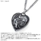 ライオンハート LH-1 パフィー ハート ネックレス サージカルステンレス 金属アレルギー対応 シルバー メンズ ブランド