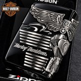 ZIPPO ハーレーダビッドソン ジッポ ライター イオンブラック＆ニッケルサテン 3面メタル 国内限定モデル 両面加工 黒銀 かっこいい おしゃれ メンズ ギフト プレゼント