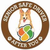 カーサイン 高齢者マーク SENIOR SAFE DRIVER スムースコリー マグネット 強力 直径13cm 肉球 日本製 車 ステッカー