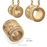 金属アレルギー対応 ペアネックレス ハワイアンジュエリー 純チタン ゴールドカラー ペアネックレス 誕生石 チューブ Sサイズ チェーン 長さ選べる イオンプレーティング カップル プレゼント 【品番：CG-TIP401S-RYP】