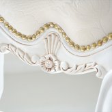 ダイニング家具 マホガニー ダイニングチェアー 肘掛け無し 猫脚 アンティーク 椅子 姫家具 プリンセス家具 ヨーロッパ風 ホワイト 木製ダイニングチェア ロココ調 ヨーロピアン風チェアー 上品エレガント