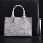 クロコダイル ミニトートバッグ メンズ トートバッグ 2WAY 日本製 マット 加工 センター取り あおりポケット 付き クロコダイルバッグ ハンドバッグ メンズバッグ B5 対応 本革 鰐革 保証書 付き プレゼント ギフト 4FA(06001685-mens-1r)