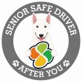 カーサイン 高齢者マーク SENIOR SAFE DRIVER ブルテリア ステッカー シール 直径13cm 肉球 日本製 車