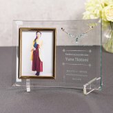 ガラスフォトフレーム 結婚祝 周年記念 誕生祝  退職祝 還暦記念 出産祝 DFJ-3 名入れ無料 