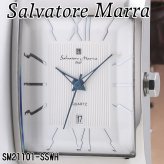 【送料無料】（お取り寄せ）腕時計 メンズ Salvatore Marra サルバトーレマーラ レクタンギュラー(スクエア)ケース 3気圧防水 レザーベルト アナログ SM21101-SSWH ブランド 人気 シンプル ウォッチ カジュアル フォーマル [SM21101-SSWH]