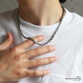 ステンレス 珍しい形状 チェーンネックレス メンズネックレス ゴールド シルバー スクエア シンプル 重厚感 存在感 メタル 男性 金属アレルギー対応