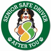 カーサイン 高齢者マーク SENIOR SAFE DRIVER バーニーズマウンテンドッグ マグネット 強力 直径13cm 肉球 日本製 車 ステッカー