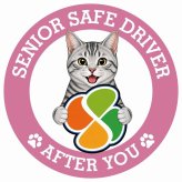 カーサイン 高齢者マーク SENIOR SAFE DRIVER サバトラ ステッカー シール 直径13cm 肉球 日本製 車
