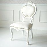 ダイニング家具 マホガニー ダイニングチェアー 肘掛け無し 猫脚 アンティーク 椅子 姫家具 プリンセス家具 ヨーロッパ風 ホワイト 木製ダイニングチェア ロココ調 ヨーロピアン風チェアー 上品エレガント