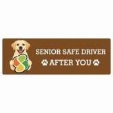 カーサイン 高齢者マーク SENIOR SAFE DRIVER ラブラドールレトリバー ステッカー シール 長方形 20x6.7cm 肉球 日本製 車