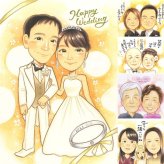 結婚式のプレゼントに、お祝いの気持ちが伝わるプレゼントになります。相談しながら作れる、あたたかな似顔絵ギフトです。 似顔絵 ギフト 結婚式 名入れ 贈り物 プレゼント 手描き 結婚式 ブライダル ウェディング 記念 婚礼 新婦 カップル 両親 新郎 下書き確認 修正無料 名入れ 宝物 親孝行 実績多数 喜ばれる 結婚式 一生もの 思い出 ウェディング 色紙 古希祝い 卒寿祝い 傘寿祝い 節目 家族