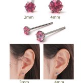 【在庫限り】セカンドピアス つけっぱなし ピアス 明日が変わるキュービックジルコニア 3mm 軸太 ロングポスト 金属アレルギー対応 ステンレス 医療用 サージカル 片耳 1個