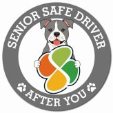 カーサイン 高齢者マーク SENIOR SAFE DRIVER アメリカンスタッフォードシャーテリア マグネット 強力 直径13cm 肉球 日本製 車 ステッカー