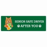 カーサイン 高齢者マーク SENIOR SAFE DRIVER アメリカンボブテイル ステッカー シール 長方形 15x5cm 肉球 日本製 車