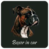 ドッグ カーステッカー イラスト付 Dog in Car ボクサー B タイプ セーフティサイン 犬種別 正方形 13x13cm シール リア あおり運転対策 Dog Sticker 屋外 屋内 防水 かわいい おしゃれ 安全対策 カーサイン