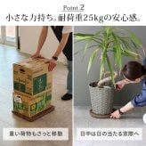 ガーデン エクステリア 天然素材調のマルチトレー（キャスター付） 2個セット 丸型30cm/角型40cm TR-CS-2P スタンド ベース プランター 植物 家電 空気清浄機 台車 台 花台 キャリー 木目 大理石 植木鉢 鉢置き おしゃれ インテリア