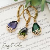 ピアス 金属アレルギー サージカルステンレス フープ 落ちない 引っかからない 外れにくい フック 花かごつき しずく型 カラフル ガラスストーン 全12色