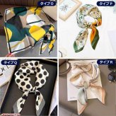 スカーフ 猫 大きめ 70×70 キャット イラスト プリント 小さめ 正方形 首 ネック カラフル アクセント ねこ バッグスカーフ バッグ プレゼント おしゃれ かわいい ギフト サテン 雑貨 猫雑貨 CAT 猫グッズ 風呂敷 ドット 犬