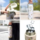 mofusand ステンレス ワンプッシュ ボトル 1000ml 水筒 保温 保冷 猫 マグボトル スリム カップケーキにゃん はちにゃん モフサンド 大容量 大きい カップケーキにゃん