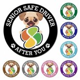 カーサイン 高齢者マーク SENIOR SAFE DRIVER チワパグ マグネット 強力 直径13cm 肉球 日本製 車 ステッカー