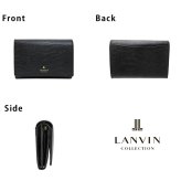 LANVIN レザールパース 二つ折り財布 折り財布 財布 さいふ サイフ ウォレット 牛革 使いやすい シンプル レディース ギフト プレゼント ブラック 65-5702
