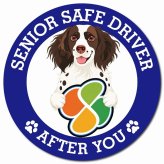 カーサイン 高齢者マーク SENIOR SAFE DRIVER スモールミュンスターレンダー マグネット 強力 直径13cm 肉球 日本製 車 ステッカー