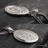 ステンレス マリアネックレス コインネックレス ペンダントネックレス メンズネックレス ゴールド 18KGP シルバー ダブル喜平 長さ3サイズ 不思議のメダイ 聖母 男性 金属アレルギー対応