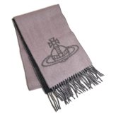 ヴィヴィアンウエストウッド マフラー Vivienne Westwood 81030006 W01MK P410 Double Face Scarf ANTHRACITE グレー リバーシブル ビッグオーブロゴ