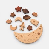 SALE ￥4980→￥1980【名前刻印無料】バランス積み木 セット 木製 宇宙 ギフト 名入れ 出産祝い プレゼント べビー 誕生日 出生情報 おなまえ積み木 知育玩具 ブロック モンテッソーリ プレママ おもちゃ 子供 天然木 玩具 早期開発 木のおもちゃ11点
