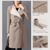 一枚仕立て ウール カシミヤ ロングコート レディース コーディガン ロング丈 秋 冬 春 モカ/チャコールグレー/ブラック 9号/11号/13号 大きいサイズ 40代 50代 ギフト プレゼント 7F (02000095r)