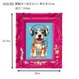 オイル ペイント アート DJドッグ ペンキ デコフレーム シリーズ OP-05803 送料無料 犬 イヌ ドッグ コーギー 動物 壁掛け 置き型