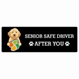 カーサイン 高齢者マーク SENIOR SAFE DRIVER オーストラリアンラブラドゥードル ステッカー シール 長方形 20x6.7cm 肉球 日本製 車