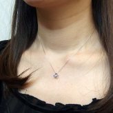 ダイヤモンド ネックレス 一粒 K18 ホワイトゴールド 0.1ct ダンシングストーン ハート ペンダント 天然ダイヤ 揺れる 宝石 鑑別書付 アクセサリー レディース