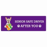 カーサイン 高齢者マーク SENIOR SAFE DRIVER コーニッシュレックス ステッカー シール 長方形 15x5cm 肉球 日本製 車