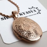 ステンレス ロケットネックレス ロケットペンダント フラワーネックレス 写真 記念 思い出 ハワイアンネックレス ロープチェーン 50cm 60cm ピンク 花 ツイストチェーン 男女兼用 金属アレルギー対応