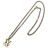 ルイヴィトン ネックレス メンズ ペンダント モノグラム ロウ M03779 ゴールド 55cm ロングネックレス LVロゴ チェーン メタル LOUIS VUITTON ルイ・ヴィトン ヴィンテージ加工 イタリア製 ブランドアクセサリー 新品 正規品 誕生日プレゼント ギフト 男性